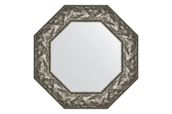 Зеркало настенное в багетной раме EVOFORM Octagon BY 3832, византия серебро 58.8х58.8 см