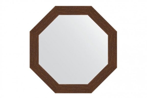 Зеркало настенное в багетной раме EVOFORM Octagon BY 7305, мозаика античная медь 67х67 см