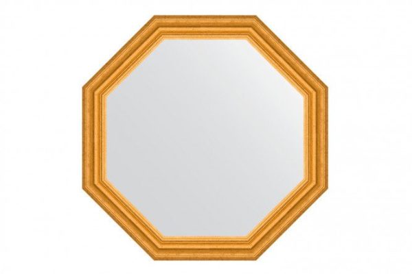 Зеркало настенное в багетной раме EVOFORM Octagon BY 3996, состаренное золото 67х67 см
