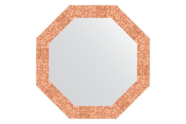 Зеркало настенное в багетной раме EVOFORM Octagon BY 3743, соты медь 63х63 см
