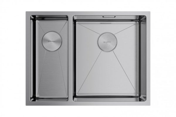 Мойка врезная OMOIKIRI Taki 58-2-U/IF-IN-R 4993767, нержавеющая сталь 58.5х44х20 см