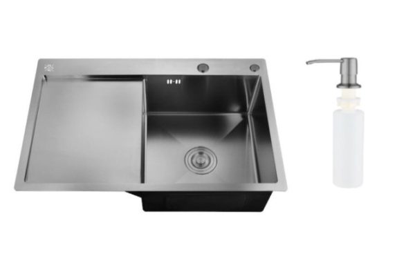 Мойка врезная с дозатором и крылом РМС MRK 7851BL-R 78х51х18 см