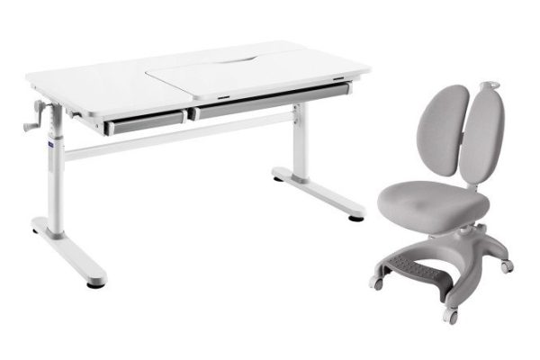 Комплект мебели парта Cubby Iris Grey и кресло FunDesk Solerte Grey