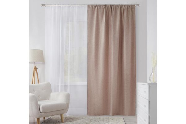 Штора Evie 150х260 см, 1 шт., цвет кофейный