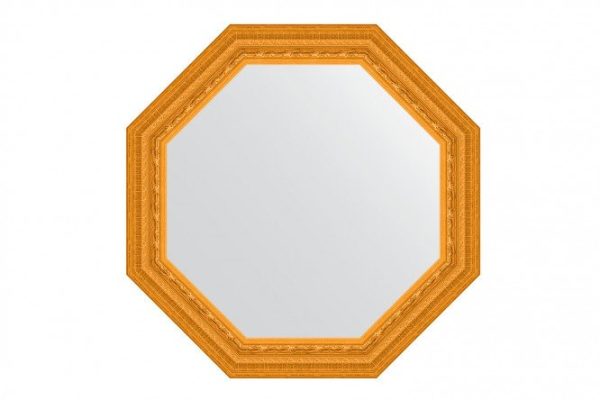 Зеркало настенное в багетной раме EVOFORM Octagon BY 7327, сусальное золото 69х69 см