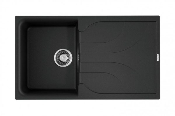 Мойка врезная с крылом OMOIKIRI Yasugata 86-BL 4993868, чёрный 86х50х21 см