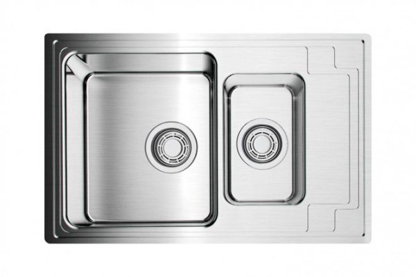 Мойка врезная с крылом OMOIKIRI Mizu 78-2-IN 4973731, нержавеющая сталь 78х48х19.5 см
