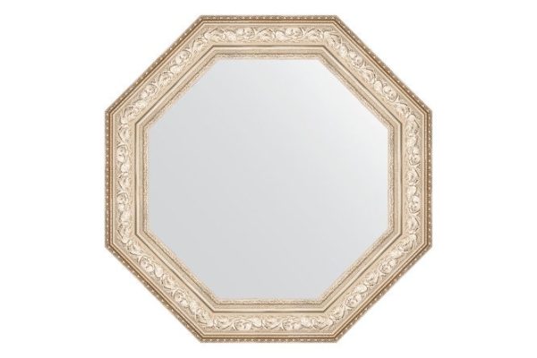 Зеркало настенное в багетной раме EVOFORM Octagon BY 3855, виньетка серебро 80.6х80.6 см
