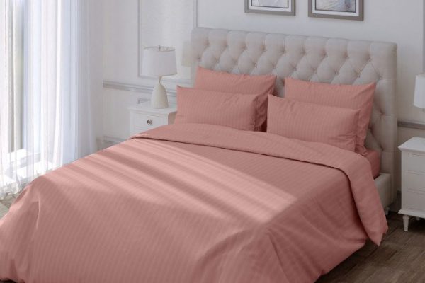 Комплект постельного белья Stripe Premium Rouge Хлопок 148х215 см, 1,5 спальный