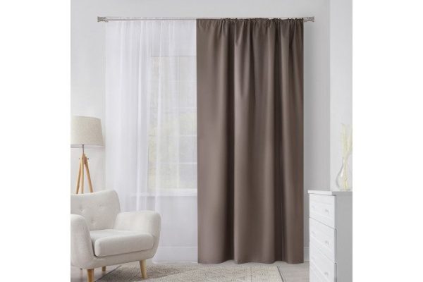 Штора на ленте MICASA Noemi 200х275 см, 1 шт., цвет кофейный