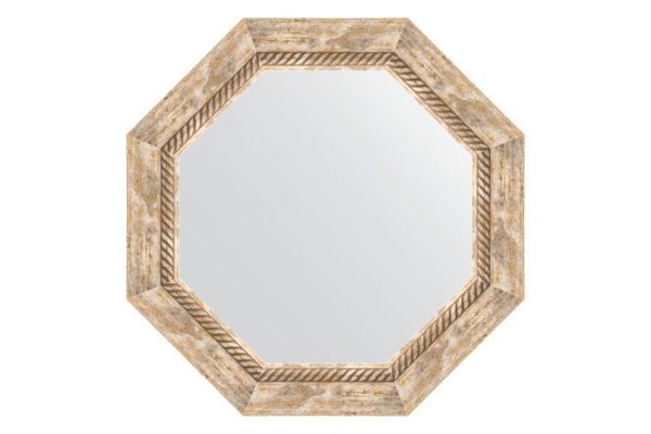 Зеркало настенное в багетной раме EVOFORM Octagon BY 3757, прованс с плетением 53.2х53.2 см