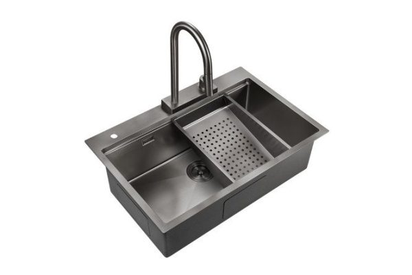 Мойка врезная со смесителем MILACIO Steel Denia 75 MC.77429 50х75х22.5 см