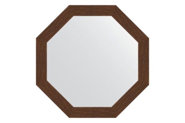 Зеркало настенное в багетной раме EVOFORM Octagon BY 3741, мозаика античная медь 73х73 см