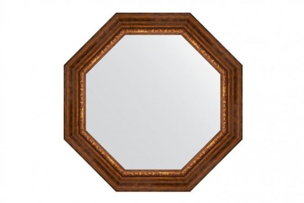 Зеркало настенное в багетной раме EVOFORM Octagon BY 7345, римская бронза 71х71 см