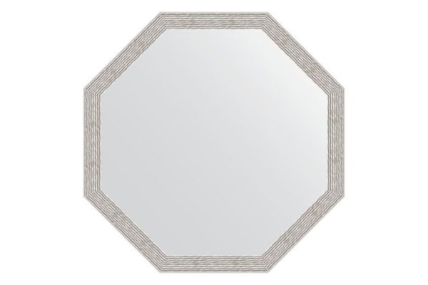 Зеркало настенное в багетной раме EVOFORM Octagon BY 3684, волна алюминий 68.2х68.2 см
