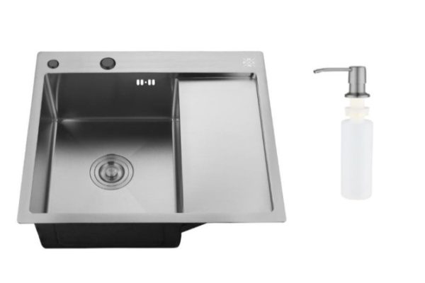 Мойка врезная с дозатором и крылом РМС MRK 5851BL-L 58х51х18 см