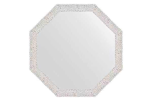 Зеркало настенное в багетной раме EVOFORM Octagon BY 3677, чеканка белая 58.2х58.2 см