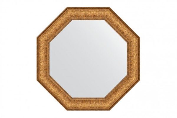 Зеркало настенное в багетной раме EVOFORM Octagon BY 7324, медный эльдорадо 58х58 см