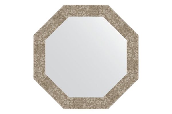 Зеркало настенное в багетной раме EVOFORM Octagon BY 3749, соты титан 63х63 см