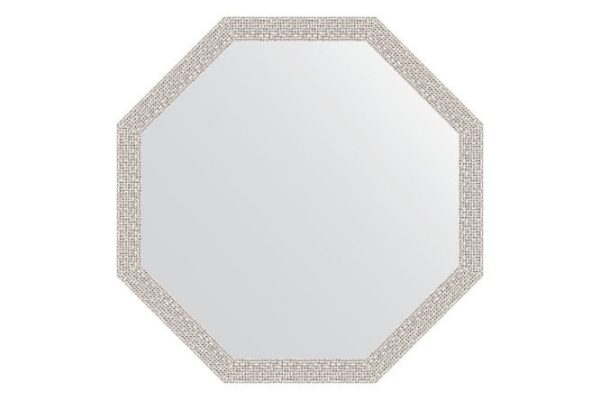 Зеркало настенное в багетной раме EVOFORM Octagon BY 3681, мозаика хром 68.2х68.2 см