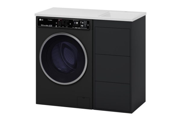 Тумба напольная под стиральную машину Grafit 40 GRA-01040-013Я с 3 ящиками 38.5 см, цвет каркаса графит, фасада графит