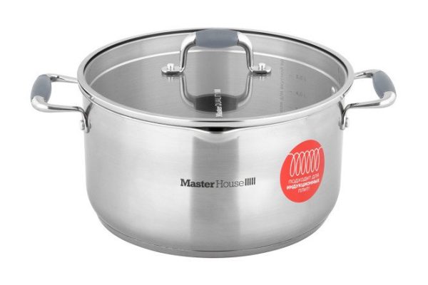 Кастрюля с крышкой MASTER HOUSE Grigio 6.9 л