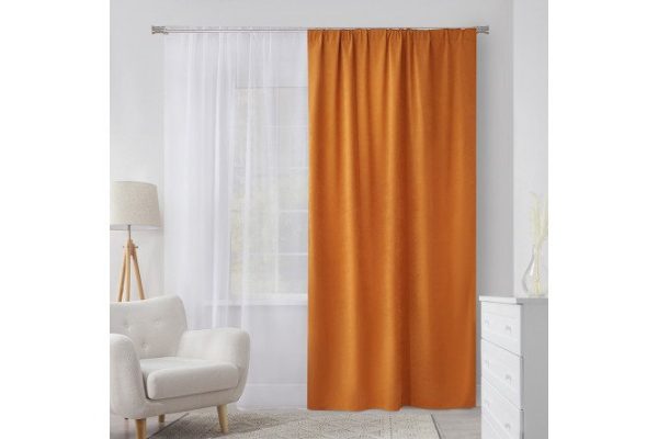 Штора на ленте MICASA Aliya 150х260 см, 1 шт., цвет оранжевый
