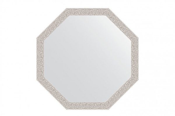 Зеркало настенное в багетной раме EVOFORM Octagon BY 3958, мозаика хром 63х63 см