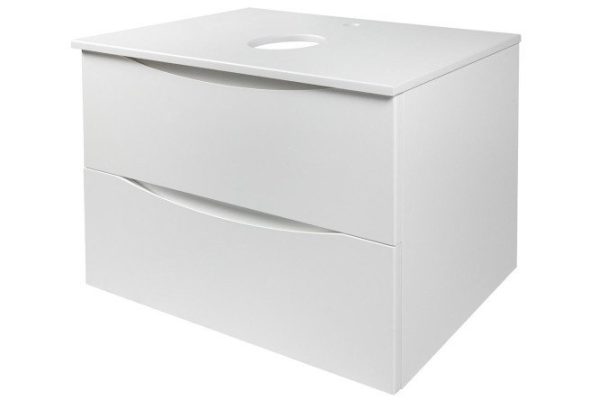Тумба подвесная со столешницей BOND Cube T05805 81 см, цвет каркаса белый матовый, фасада белый матовый