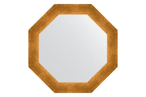 Зеркало настенное в багетной раме EVOFORM Octagon BY 3700, травленое золото 50.4х50.4 см