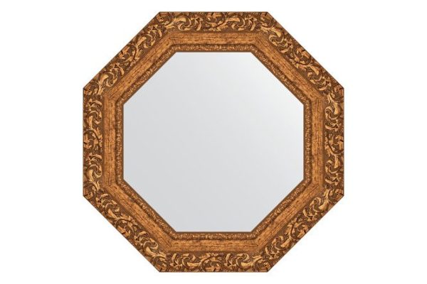 Зеркало настенное в багетной раме EVOFORM Octagon BY 3772, виньетка бронзовая 55.4х55.4 см