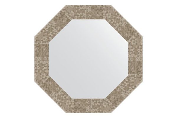 Зеркало настенное в багетной раме EVOFORM Octagon BY 3748, соты титан 53х53 см