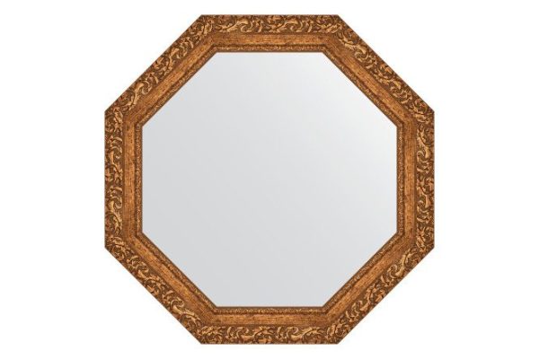 Зеркало настенное в багетной раме EVOFORM Octagon BY 3774, виньетка бронзовая 75.4х75.4 см