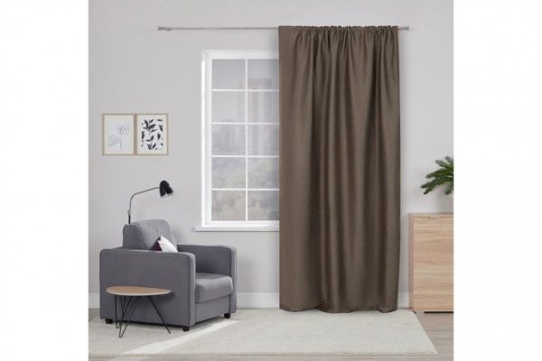 Портьера на ленте MICASA Bria 180х280 см, 1 шт., цвет коричневый