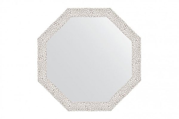 Зеркало настенное в багетной раме EVOFORM Octagon BY 3955, чеканка белая 53х53 см