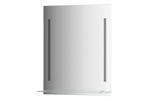 Зеркало настенное EVOFORM Ledline-S c полочкой и 2-мя встроенными LED-светильниками, BY 2162 60х75 см