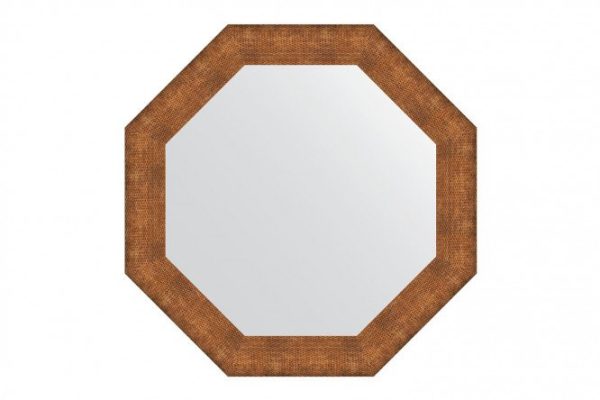 Зеркало настенное в багетной раме EVOFORM Octagon BY 3882, медная кольчуга 77х77 см