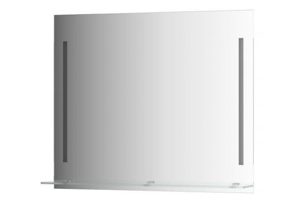 Зеркало настенное EVOFORM Ledline-S c полочкой и 2-мя встроенными LED-светильниками, BY 2165 90х75 см