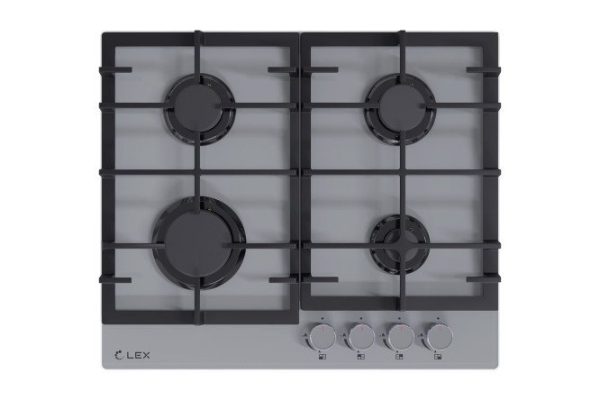 Газовая панель LEX GVG 642-1 GR, серый, чёрный 60 см