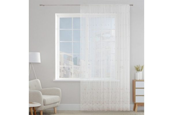 Тюль ESTUDI BLANCO Polly 300х280 см, 1 шт., цвет белый, пудровый
