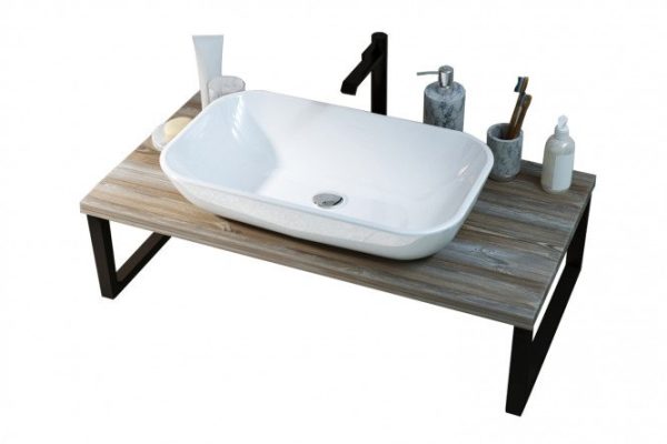 Столешница 1Marka Grunge Loft 80 см, цвет дуб Намибия, чёрный