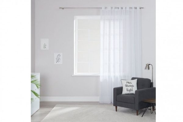 Тюль на люверсах MICASA Febo 300х280 см, 1 шт., цвет белый