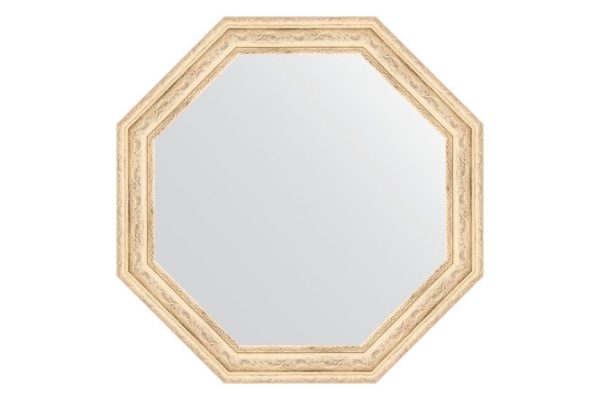 Зеркало настенное в багетной раме EVOFORM Octagon BY 3685, слоновая кость 49.8х49.8 см