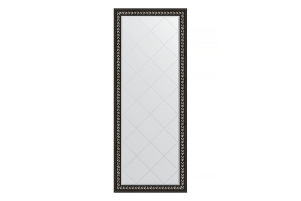 Зеркало напольное с гравировкой в багетной раме EVOFORM BY 6308 чёрный ардеко 80х199 см