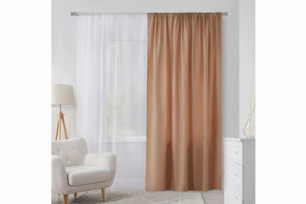 Штора на ленте MICASA Lorette 200х280 см, 1 шт., цвет бежевый