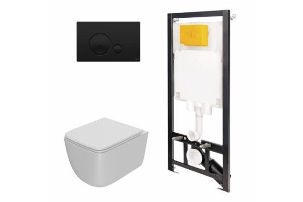 Инсталляция с унитазом и панелью POINT 886914GBO3+PN41831 белый