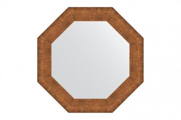 Зеркало настенное в багетной раме EVOFORM Octagon BY 3881, медная кольчуга 67х67 см
