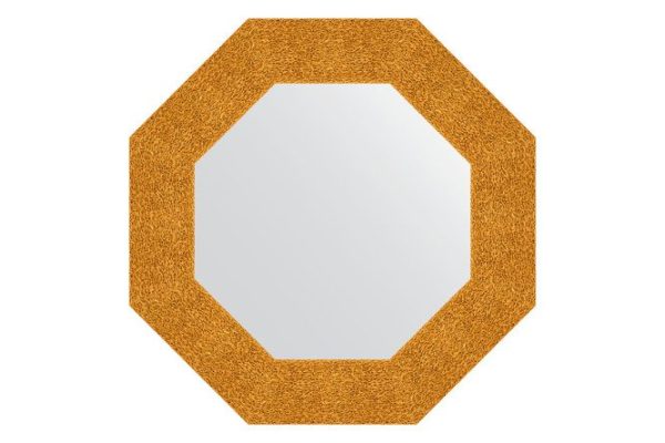 Зеркало настенное в багетной раме EVOFORM Octagon BY 3799, чеканка золотая 56.6х56.6 см