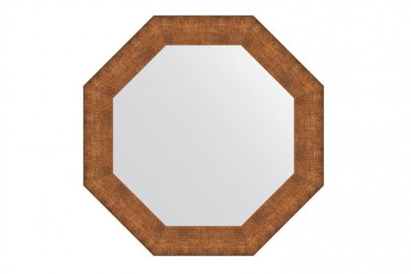 Зеркало настенное в багетной раме EVOFORM Octagon BY 7407, медная кольчуга 71х71 см