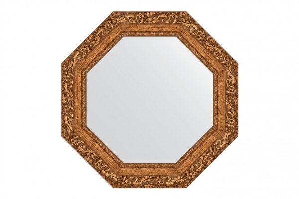 Зеркало настенное в багетной раме EVOFORM Octagon BY 7332, виньетка бронзовая 60х60 см